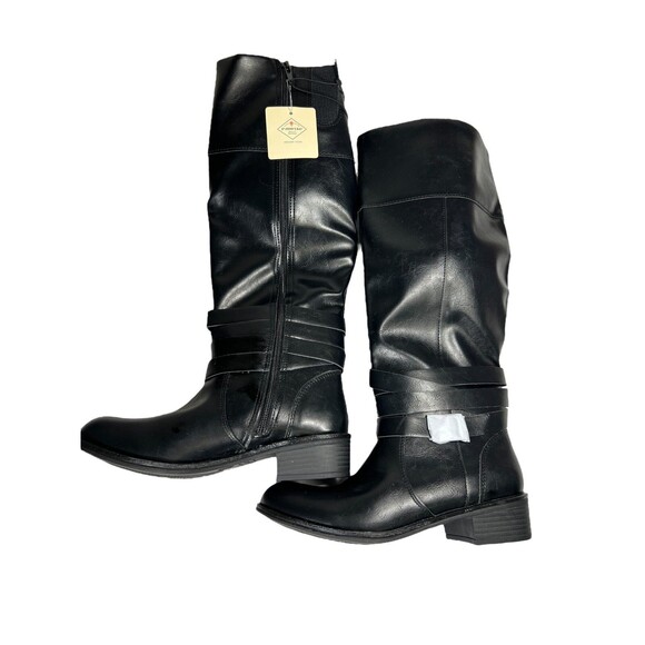 St. John's Bay: Women's Douglas Riding Black Tall Zip Boots Size 6.5 US MED - Picture 4 of 10